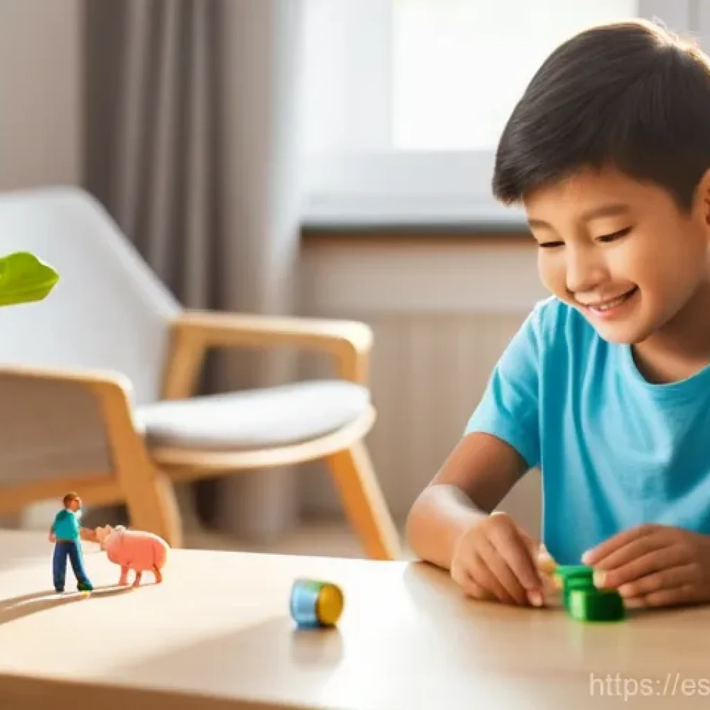 부모의 재정 교육이 자녀에게 미치는 영향 - **Prompt:** A heartwarming scene of a diligent young boy, approximately 8 years old, wearing comfort...