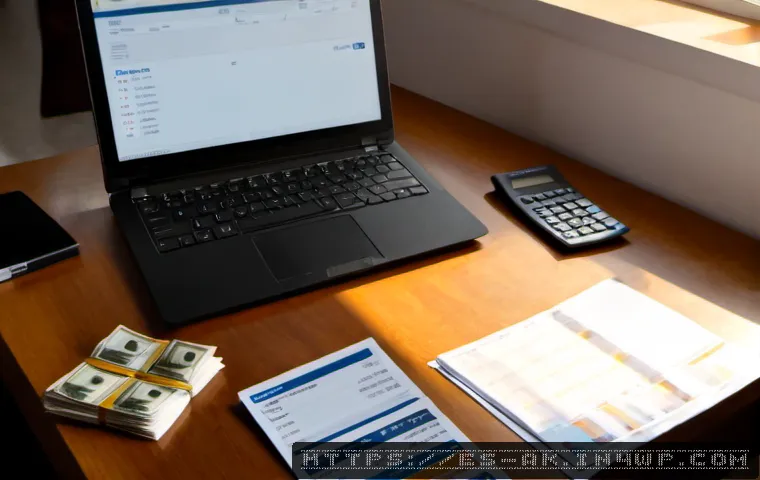 연말정산 준비와 절세 방법 - Photorealistic overhead view of a Spanish household tax-planning workspace, a middle-aged woman calm...